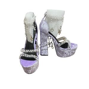 NWOB Dolls Kill Sugar Thrillz Lavender Purple Holy Revelation Platform Heels 8